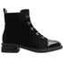 Loretta Vitale C3896 Women's Black Suede Patent Toe Laced Ankle Boots